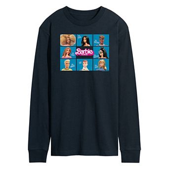 Men's Barbie Theatrical Grid Long Sleeve Graphic Tee