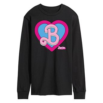 Men's Barbie Theatrical Heart Crest Long Sleeve Graphic Tee