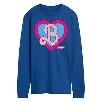 Men's Barbie Theatrical Heart Crest Long Sleeve Graphic Tee