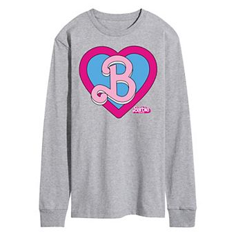 Men's Barbie Theatrical Heart Crest Long Sleeve Graphic Tee