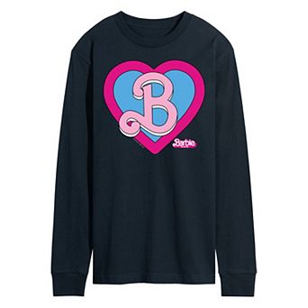 Men's Barbie Theatrical Heart Crest Long Sleeve Graphic Tee