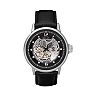 Relic by Fossil Men's Leather Automatic Skeleton Watch