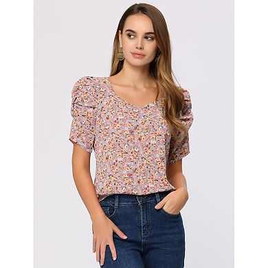 Back Half Sleeve Blouse in Cotton with Sweetheart Neckline