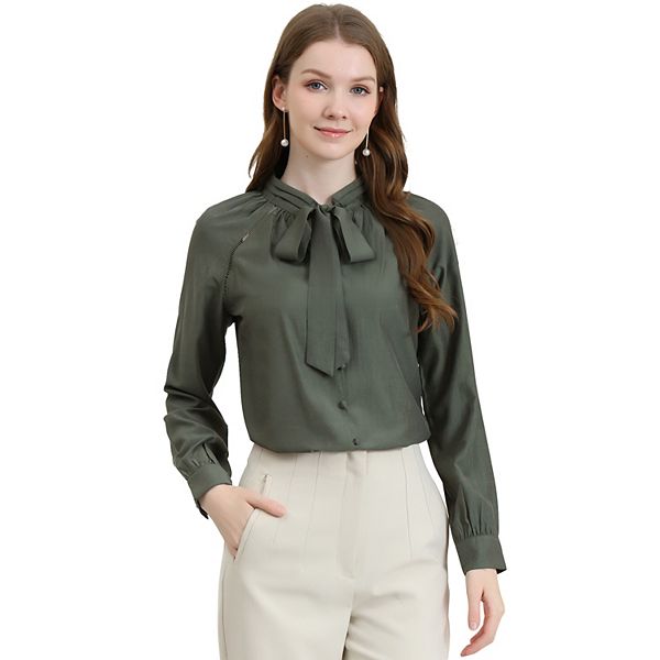 womens dress shirt with bow tie