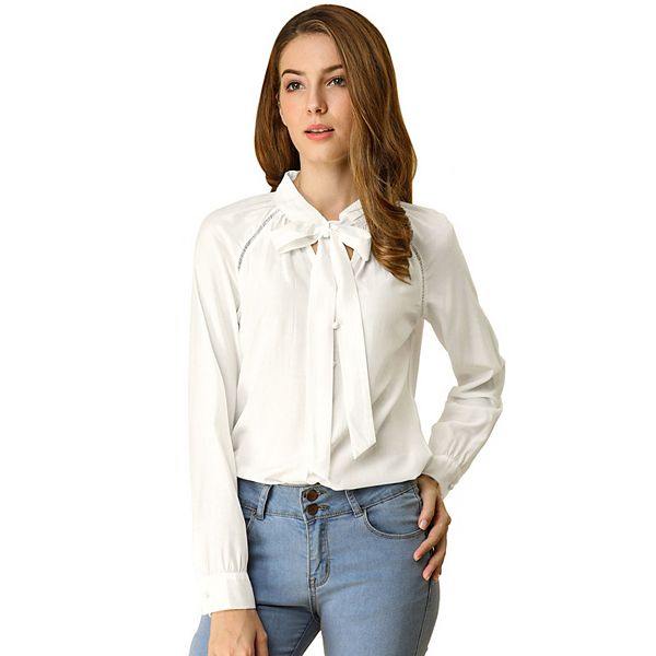 womens dress shirt with bow tie