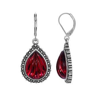 1928 Silver Tone Teardrop Earrings