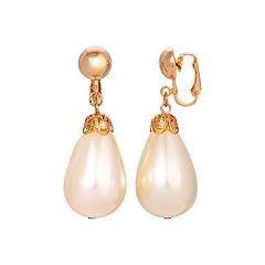 Gemminded Rose Gold Over Sterling Silver Cubic Zirconia & Mother-of-Pearl  Drop Earrings