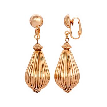 1928 Fluted Bead Clip-On Earrings