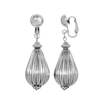 1928 Fluted Bead Clip-On Earrings