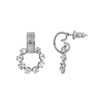 1928 Crystal Front Facing Hoop Earrings