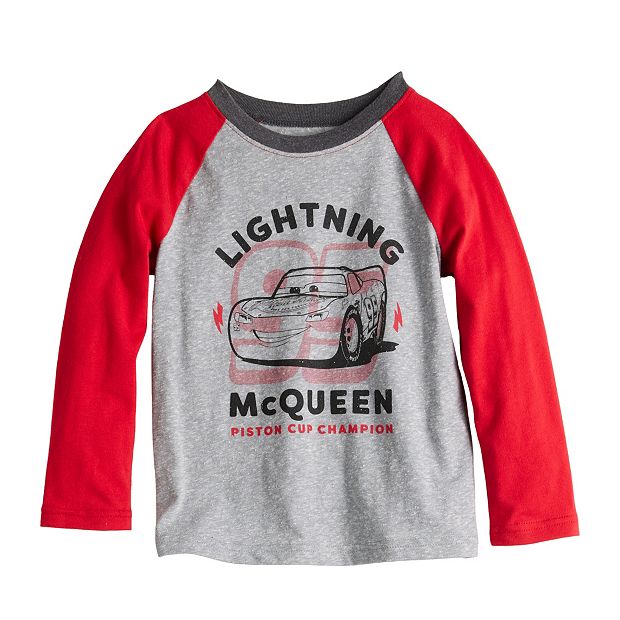 Disney Pixar Cars Lightning McQueen Toddler Boys 2 Pack Graphic T-shirts Gray/Red 2T