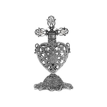1928 Pewter Heart Perfume Bottle