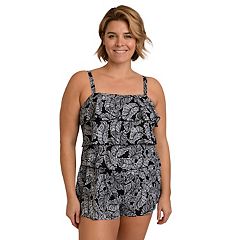 Plus Size Lands' End DDD-Cup SlenderSuit Tummy-Control Skirted One