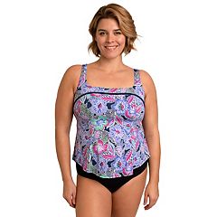 Women's A Shore Fit Kit Kat Tummy Solutions Waterfall Swim Top