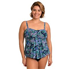 Womens Blue A Shore Fit Tankini Swimsuit Tops - Swimsuits, Clothing