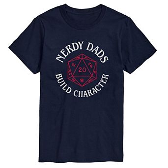 Big & Tall "Nerdy Dads Build Character" D20 Graphic Tee