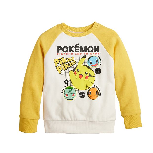 Little & Big Girls Crew Neck Long Sleeve Pokemon Fleece Sweatshirt