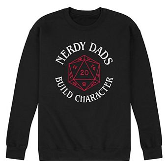 Men's Nerdy Dads Build Character Dungeons & Dragons D20 Graphic Sweatshirt
