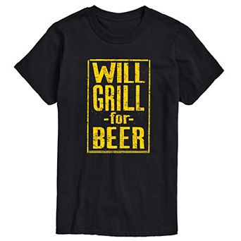 Big & Tall Will Grill for Beer Graphic Tee