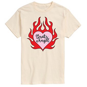 Men's Bratz Angel Flaming Heart Graphic Tee