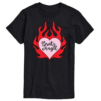 Men's Bratz Angel Flaming Heart Graphic Tee