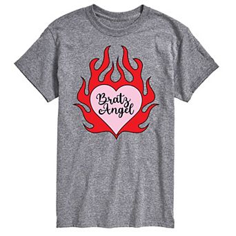 Men's Bratz Angel Flaming Heart Graphic Tee