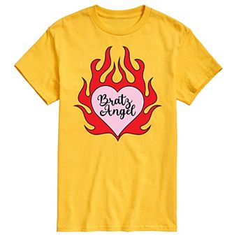 Men's Bratz Angel Flaming Heart Graphic Tee