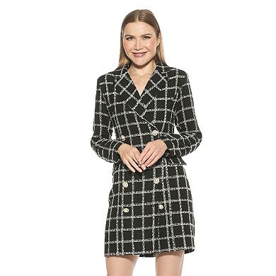 Women's ALEXIA ADMOR Diana Long Sleeve Blazer Tweed Dress