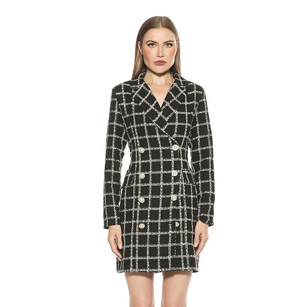 Women's ALEXIA ADMOR Diana Long Sleeve Blazer Tweed Dress