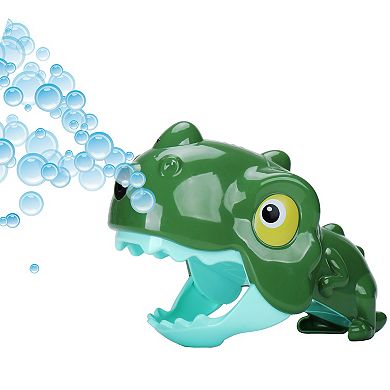 Kid Galaxy Motorized Handheld Dinosaur Bubble Blower with Solution