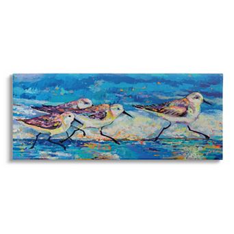 Stupell Home Decor Sandpipers Walking Beach Canvas Wall Art