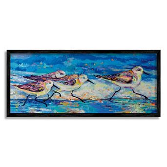 Stupell Home Decor Sandpipers Walking Beach Framed Wall Art