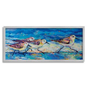 Stupell Home Decor Sandpipers Walking Beach Framed Wall Art