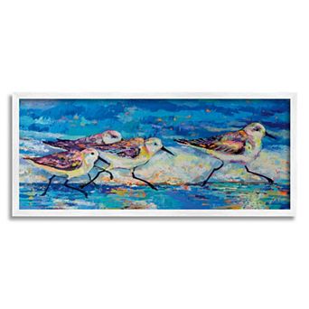 Stupell Home Decor Sandpipers Walking Beach Framed Wall Art