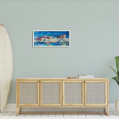 Stupell Home Decor Sandpipers Walking Beach Framed Wall Art