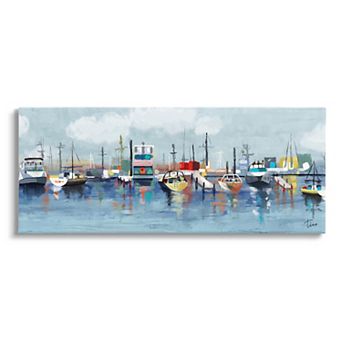 Stupell Home Decor Varied Boats Docked Port Marina Canvas Wall Art