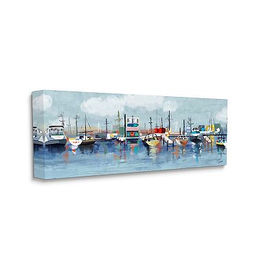 Stupell Home Decor Varied Boats Docked Port Marina Canvas Wall Art