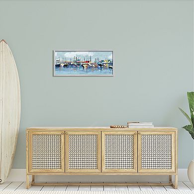 Stupell Home Decor Varied Boats Docked Port Marina Framed Wall Art