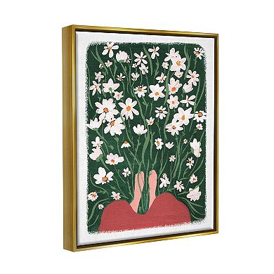 Stupell Home Decor Peaceful Flower Meadow Floating Frame Wall Art