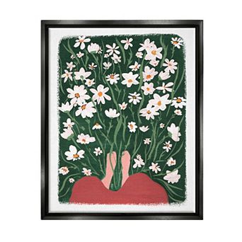 Stupell Home Decor Peaceful Flower Meadow Floating Frame Wall Art