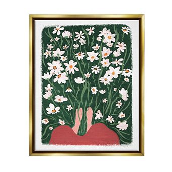 Stupell Home Decor Peaceful Flower Meadow Floating Frame Wall Art