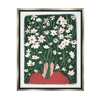 Stupell Home Decor Peaceful Flower Meadow Floating Frame Wall Art