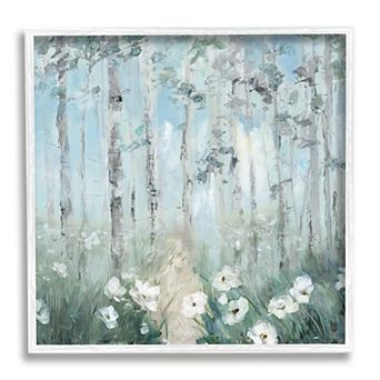 Stupell Home Decor White Flowers Blooming Birch Framed Wall Art