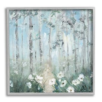 Stupell Home Decor White Flowers Blooming Birch Framed Wall Art
