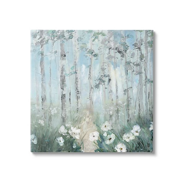 Stupell Home Decor White Flowers Blooming Birch Canvas Wall Art