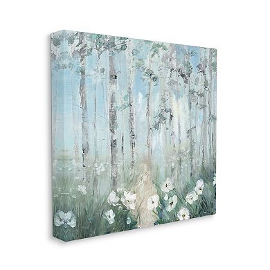 Stupell Home Decor White Flowers Blooming Birch Canvas Wall Art