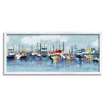 Stupell Home Decor Boat Marina Framed Wall Art