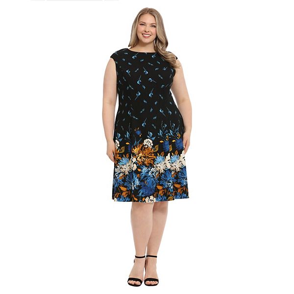 Plus Size London Times Fit & Flare Dress