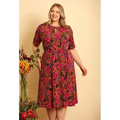 Plus Size London Times Side Tie Midi Dress