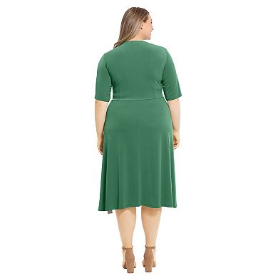 Plus Size London Times Side Tie Midi Dress